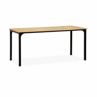 Table à manger rectangulaire métal décor bois. 4 - 6 places - Loft