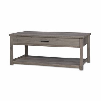 Table basse relevable en décor bois gris 110x59x46.5cm - Galant - 1