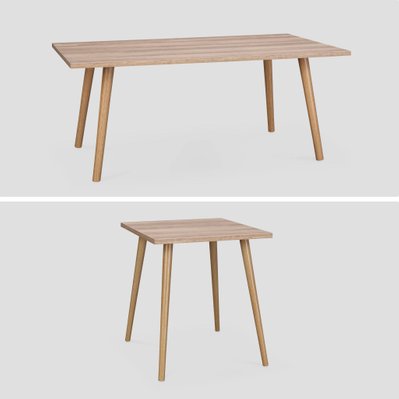 Tables basses en décor bois 110x59x45.5cm - Scandi - 2 tables - 3760326998609 - 3760326998609