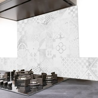Credence cuisine en aluminium Ciment style Beton use - Lot de 2 bandeaux L100xH20cm