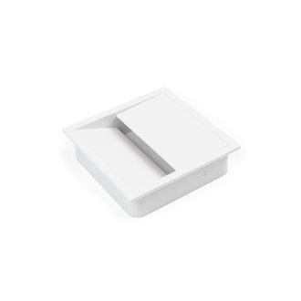Emuca Passe-câbles pour table Plaswire 85, 85, Peint en blanc, Plastique