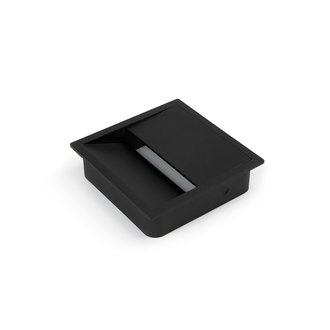 Emuca Passe-câbles pour table Plaswire 85, 85, Peint en noir, Plastique