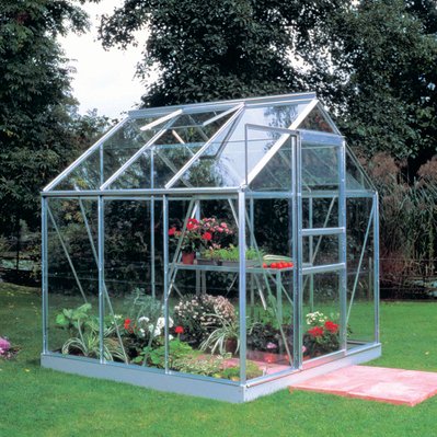 Serre de jardin 3,8m² aluminium et verre horticole + embase  - HALLS - so0170 + so1693 - 165125 - 3700617017183
