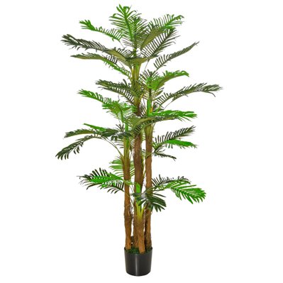 Palmier artificiel H.1,85 m troncs branches lichen feuilles grand réalisme pot inclus - 830-438 - 3662970077825