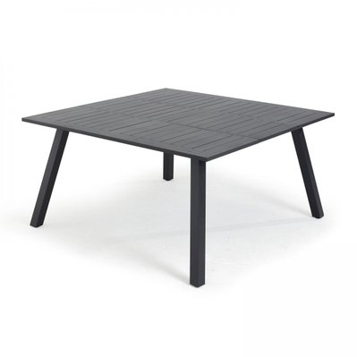 Salon de jardin 8 places table extensible en aluminium gris 145 x 145 x 74 cm - 105265 - 3663095030238