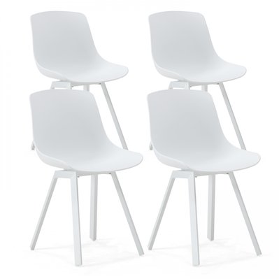 Lot de 4 chaises blanc - 107629 - 3663095111623