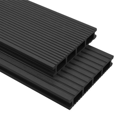 vidaXL Panneaux de terrasse WPC avec accessoires 10m² 2,2m Anthracite - 274819 - 8718475575276