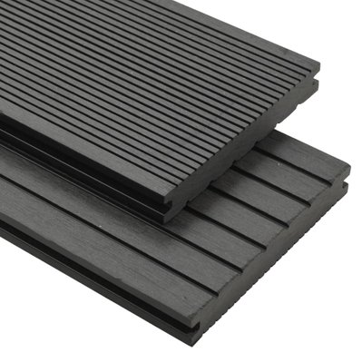 vidaXL Panneaux de terrasse solides et accessoires WPC 10m² 2,2 m Gris - 275666 - 8718475728597