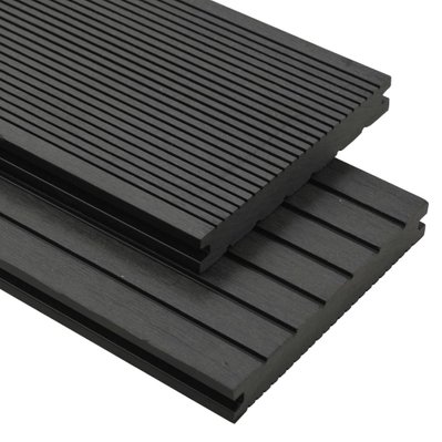 vidaXL Panneaux de terrasse solides et accessoires WPC 16m² 2,2 m Noir - 275672 - 8718475728658