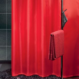 Rideau de douche textile rouge 180x200 - INTENSE RIDEAU ROUGE-B