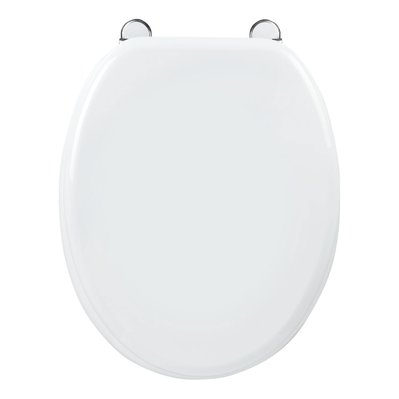 Abattant pour WC blanc - en MDF avec charnières métal réglables - MOON - G3143280001 - 3218049801305