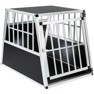 Tectake  Cage de transport pour chien simple dos incliné noir