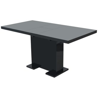 vidaXL Table extensible de salle à manger Noir brillant