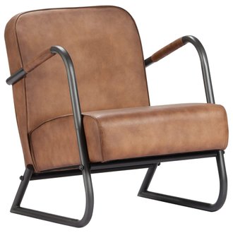 282901 vidaXL Relax Armchair Light Brown Real Leather