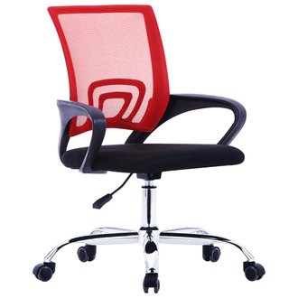 vidaXL Chaise de bureau avec dossier en maille Rouge Tissu