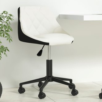 vidaXL Chaise de bureau pivotante Noir et blanc Similicuir