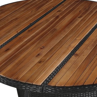 vidaXL Table de jardin 150x74cm Résine tressée et bois d'acacia solide - 43950 - 8718475601791