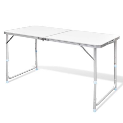 vidaXL Table pliable de camping Hauteur réglable Aluminium 120x60 cm - 41325 - 8718475908340