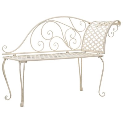 vidaXL Chaise longue de jardin 128 cm Métal Antique Blanc - 45431 - 8718475718758