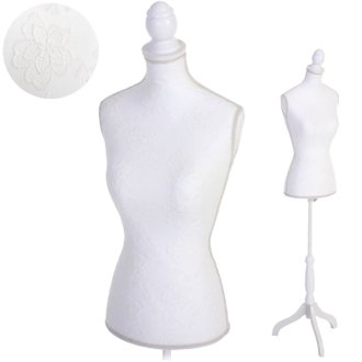 Buste de couture mannequin femme déco vitrine blanc DEC04055