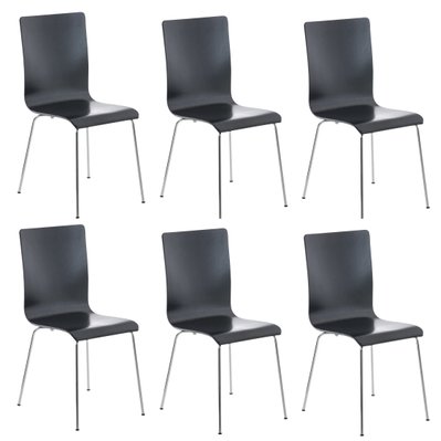 Lot de 6 chaises de cuisine en bois noir et métal CDS10267 - cds10267 - 3000278429579