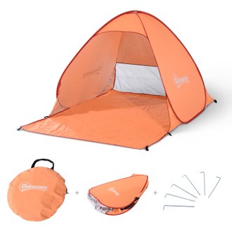 Abri de plage tente pop-up orange