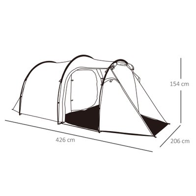 Tente de camping 2-3 pers. fibre verre polyester PE vert - A20-173 - 3662970081037