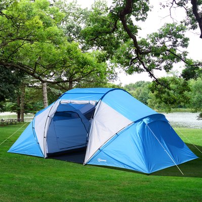 Tente de camping familiale 4-6 personnes bleu - A20-044 - 3662970024393