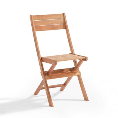 Ensemble table et chaise de jardin pliante en bois d'eucalyptus - 106572 - 3663095042309