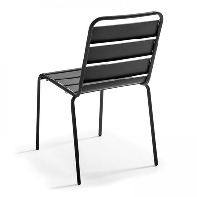 Ensemble table de jardin et 4 chaises en métal gris 70 x 70 x 72 cm - 107875 - 3663095113290