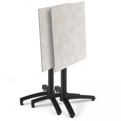 Table de jardin HPL 60 x 60cm beton clair et 4 chaises palavas gris - 108221 - 3663095116949