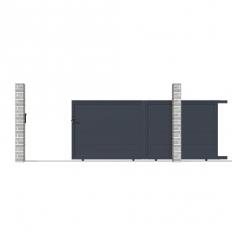 Portail aluminium coulissant Michigan - réversible - H.1,58 m x L.3,92 m - gris anthracite