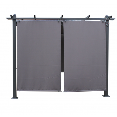 Pérgola Aurélie - 3 x 4 m - aluminio y poliéster - 200g / m² + 4 cortinas laterales - antracita - CZ9570 - 3663735009570