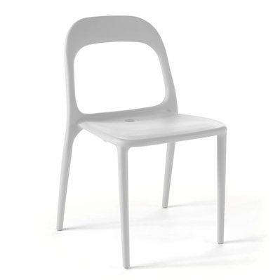 Lot 4 chaises plastiques polypropylène blanche - 106678 - 3663095043955