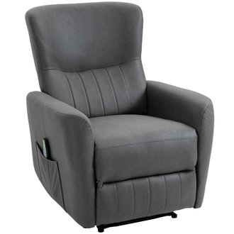 Fauteuil de relaxation inclinable 8 points microfibre polyester gris