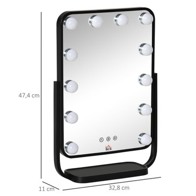 Miroir maquillage Hollywood LED tactile inclinable - 831-493V90 - 3662970088043