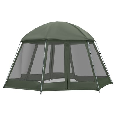 Tente de camping familiale hexagonale 6-8 personnes vert - A20-222DG - 3662970104927