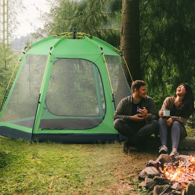 Tente de camping pop-up 6 personnes fibre verre polyester - A20-278 - 3662970104149