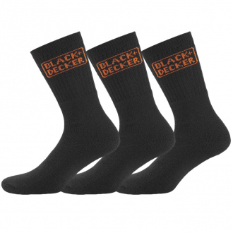 Pack de 3 paires de chaussettes hautes de travail TEK Black&Decker - noir/orange