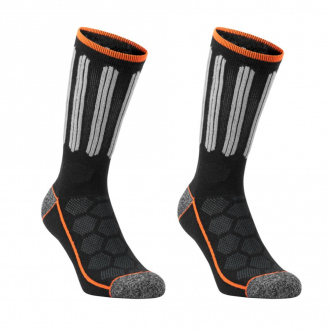 Pack de 2 paires de chaussettes hautes de travail TOOL Black&Decker - noir/gris/orange