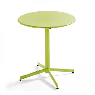 Palavas - Table ronde 70 cm plateau inclinable et 4 chaises vert - 107897 - 3663095113511
