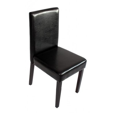 Lot de 6 chaises de salle à manger simili-cuir noir pieds foncés CDS04246 - cds04246 - 3000075755451