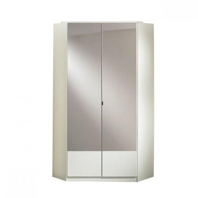 Armoire dressing d'angle DINGLE 2 portes miroirs 95*95 blanche - 20100889298 - 3663556361284
