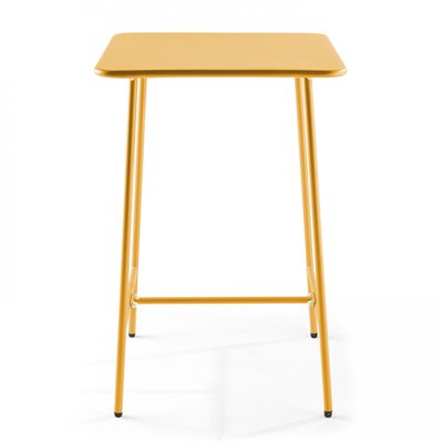 Ensemble table de bar et 4 chaises hautes en métal jaune 70 x 70 x 105 cm - 106203 - 3663095038401