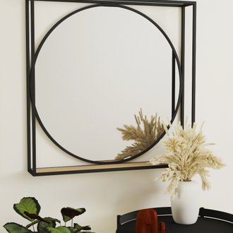 ALTAMURA - Miroir à formes géométriques en métal noir