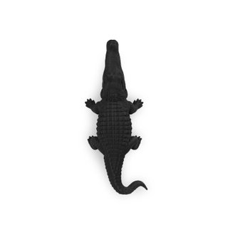 DANDY - Crocodile décoratif noir en polyrésine