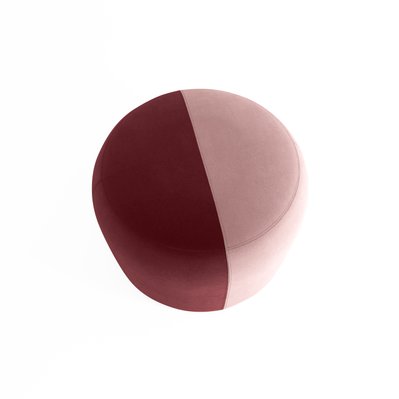 IRIS - Pouf rond en velours bicolore rouge - PP-212419B - 3666417001480