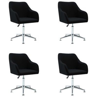 Lot de 4 chaises de salle à manger cuisine pivotantes design contemporain tissu noir CDS021894 - CDS021894 - 3000020951532