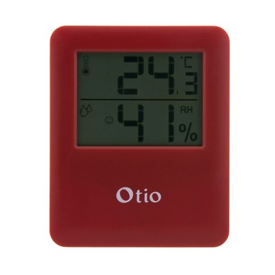 Thermomètre hygromètre magnétique rouge - Otio - 936219 - 3415549362194