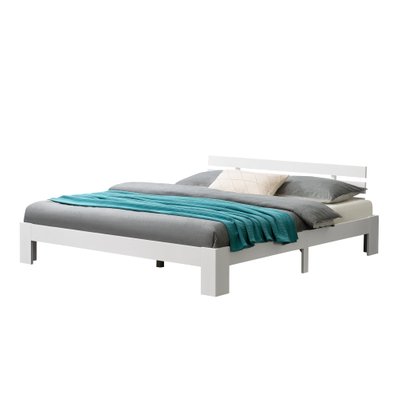 Cadre de lit pour adultes avec sommier à lattes en bois de pin blanc 180 x 200 cm 03_0004755 - 03_0004755 - 3000572299786